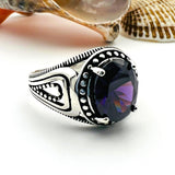 Men's Purple Amethyst Stone Ring - TryAladdin