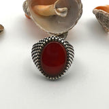 Men's Red Agate Stone Jewelry Ring - TryAladdin