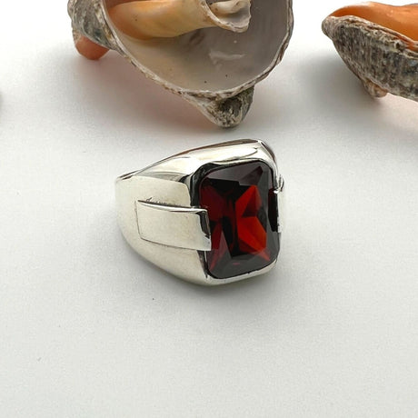 Men's Red Ruby Ring - TryAladdin