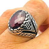 Men's Red Ruby Stone Ring - TryAladdin