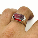 Men's Red Zircon Stone Ring - TryAladdin