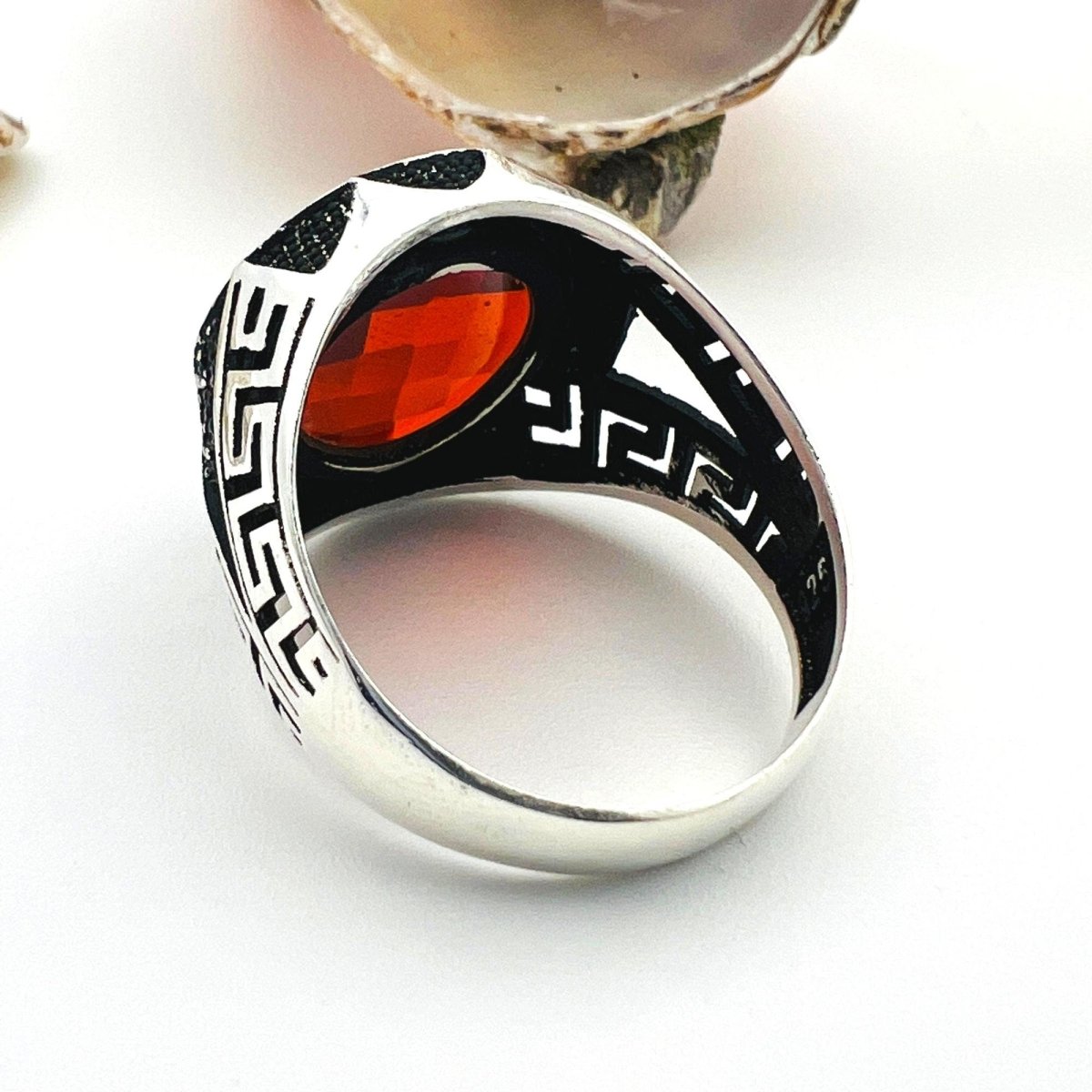 Men's Red Zircon Stone Ring - TryAladdin