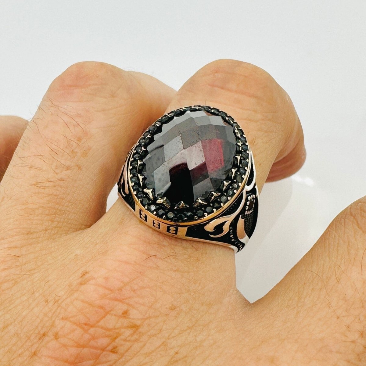 Men's Red Zircon Stone Ring - TryAladdin