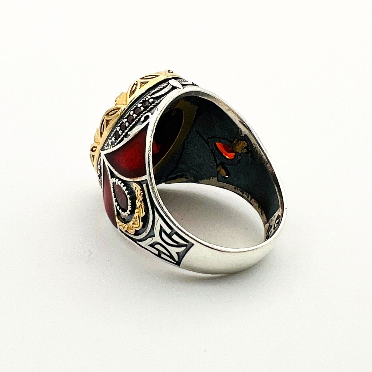 Men's Ruby Stone Silver Ring - TryAladdin