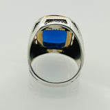 Men's Sapphire Stone Silver Ring - TryAladdin