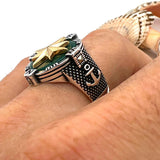 Men's Silver Ring, Agate Stone Ring - TryAladdin