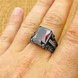 Men's Square Ruby Ring - TryAladdin