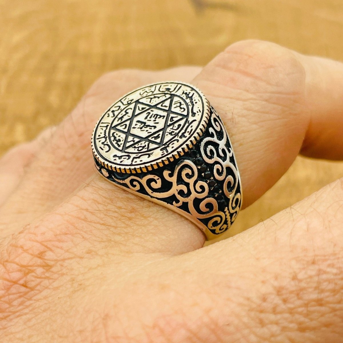 Men's Star of David Silver Ring - TryAladdin