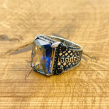 Men's Tanzanite Silver Ring - TryAladdin