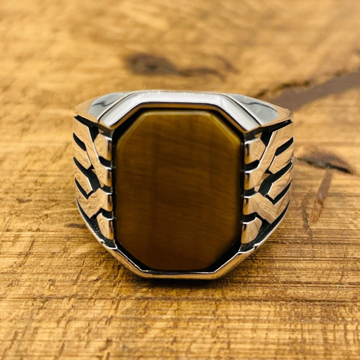 Men’s Tiger Eye Ottoman Ring - TryAladdin