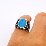 Men's Turkish Black Onyx Handmade Silver Ring - TryAladdin