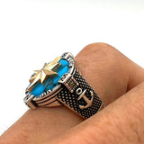 Men’s Turquoise Compass Ring - TryAladdin