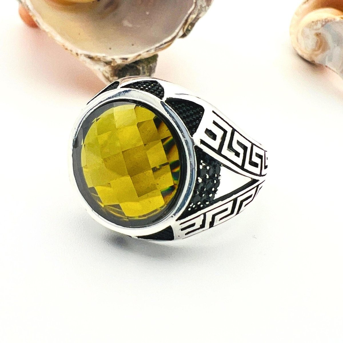 Men's Yellow Zircon Stone Ring - TryAladdin