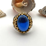 Men's Yemeni Aqeeq Stone Blue Agate Ring - TryAladdin