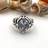 Men's Zircon Stone Silver Ring - TryAladdin