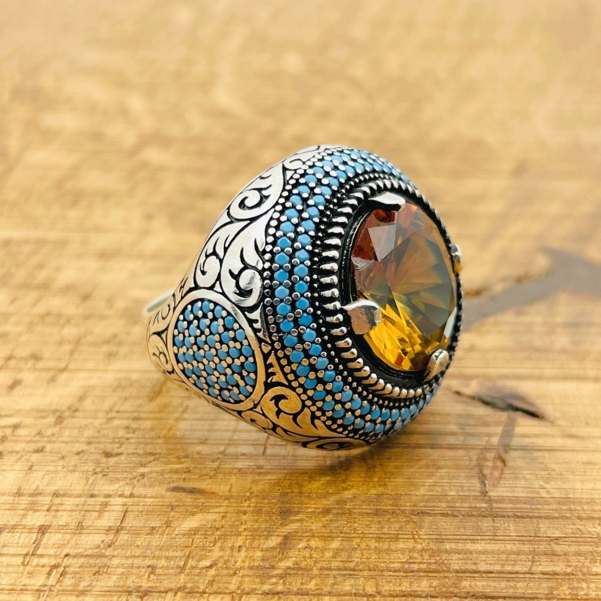 Multi - Color Zultanite Stone Men's Ring - TryAladdin