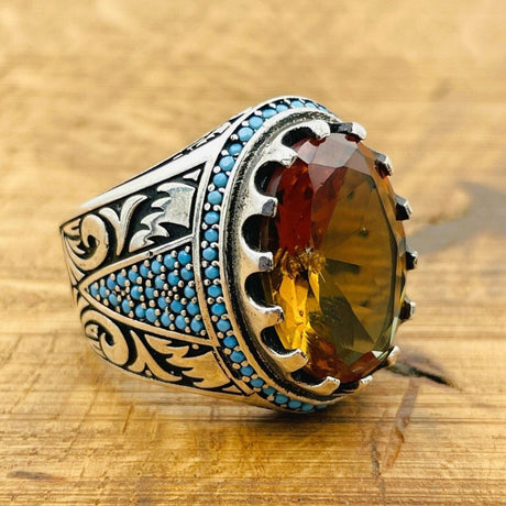 Multi - Color Zultanite Stone Men's Ring - TryAladdin