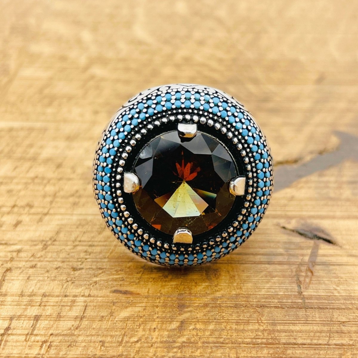 Multi - Color Zultanite Stone Men's Ring - TryAladdin