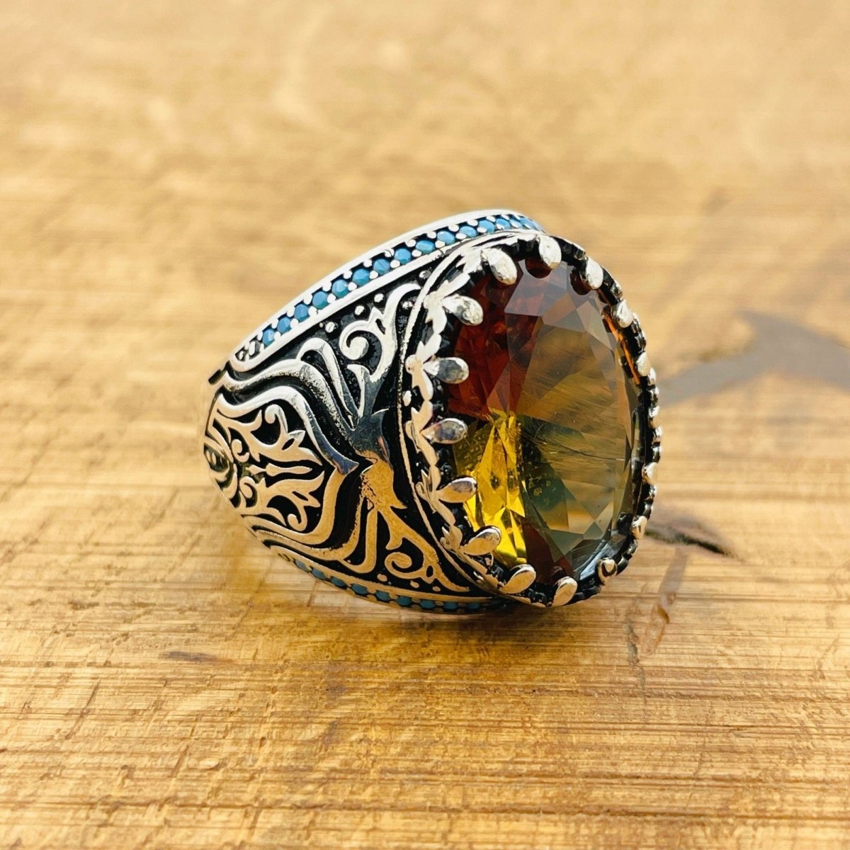 Multi - Color Zultanite Stone Men's Ring - TryAladdin