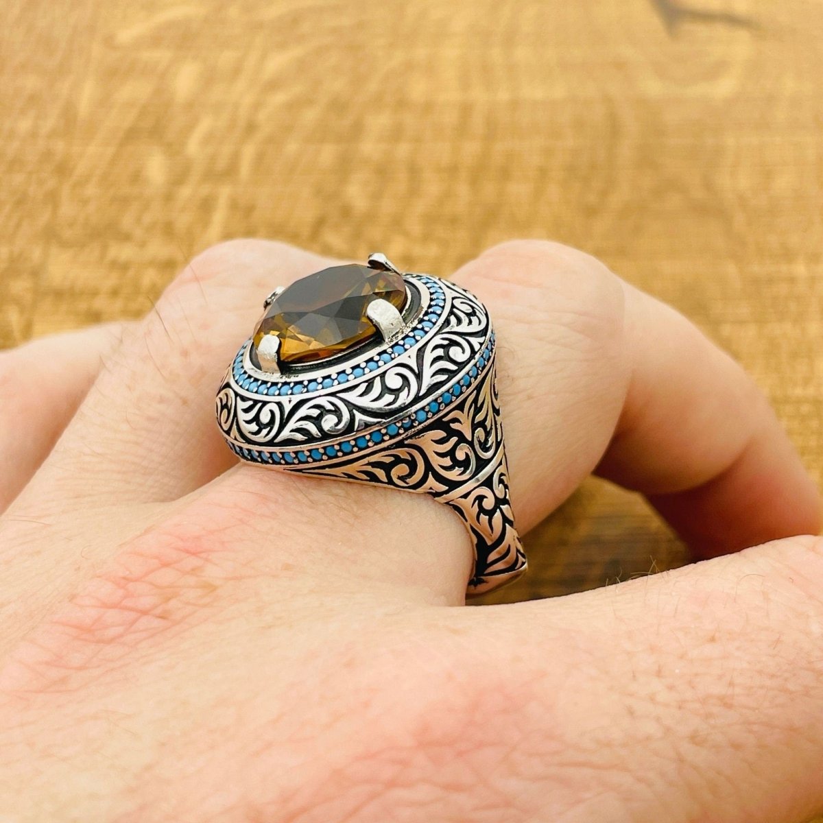 Multi - Color Zultanite Stone Men's Ring - TryAladdin