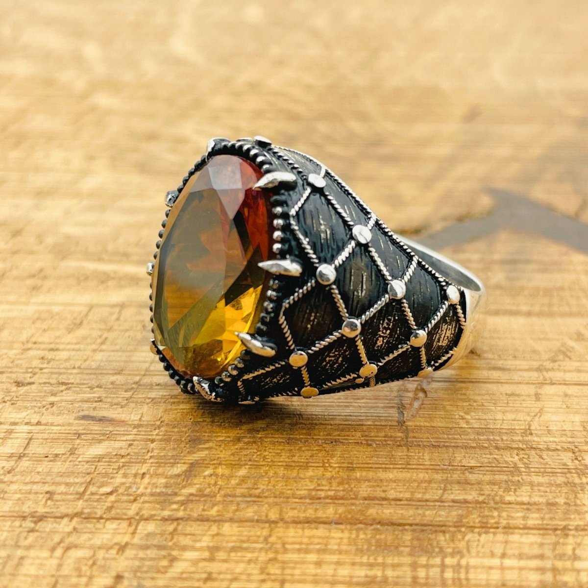 Multi - Color Zultanite Stone Ottoman Men's Ring - TryAladdin