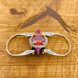 Multi Stone Ring, Amethyst & Ruby Oval - TryAladdin