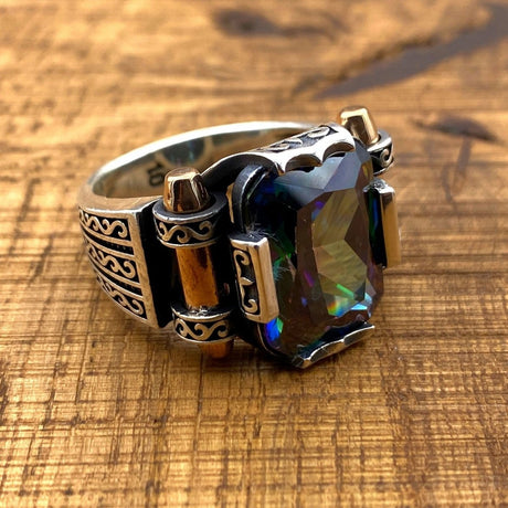 Mystic Topaz Men's Ring Jewelry - TryAladdin