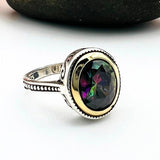 Mystic Topaz Multicolor Stone Women's Ring - TryAladdin