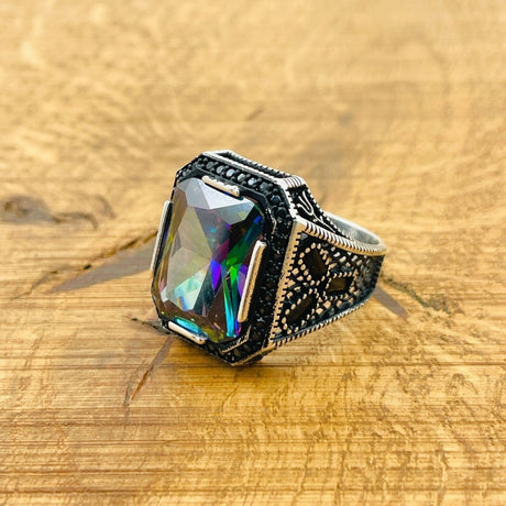 Mystic Topaz Silver Ring - TryAladdin