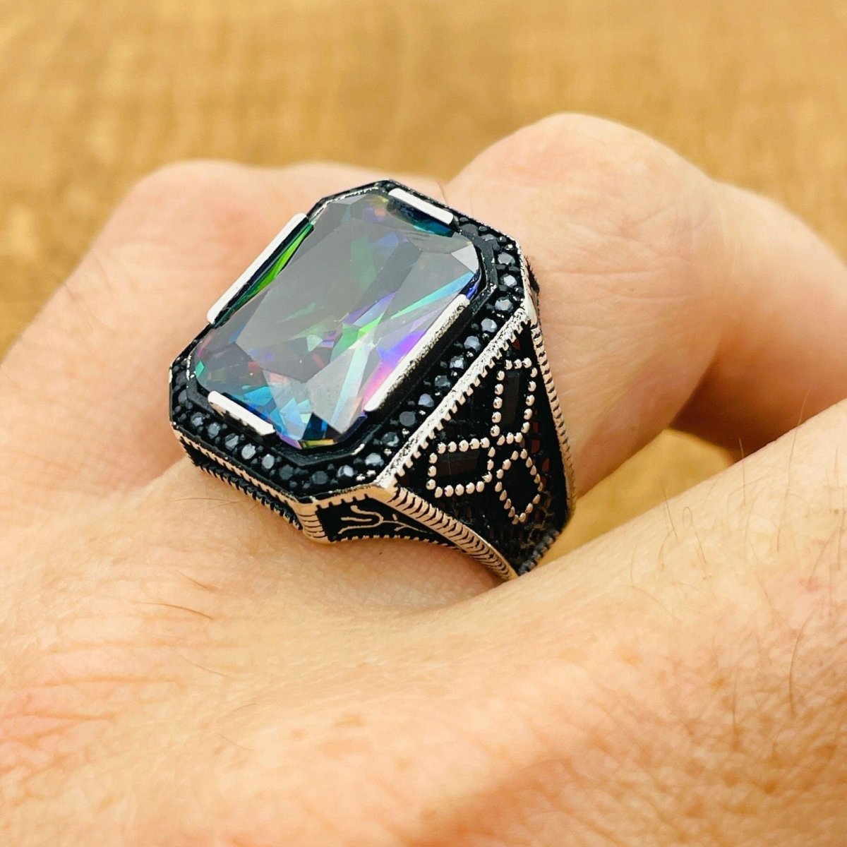 Mystic Topaz Silver Ring - TryAladdin