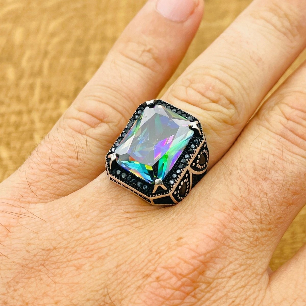 Mystic Topaz Silver Ring - TryAladdin