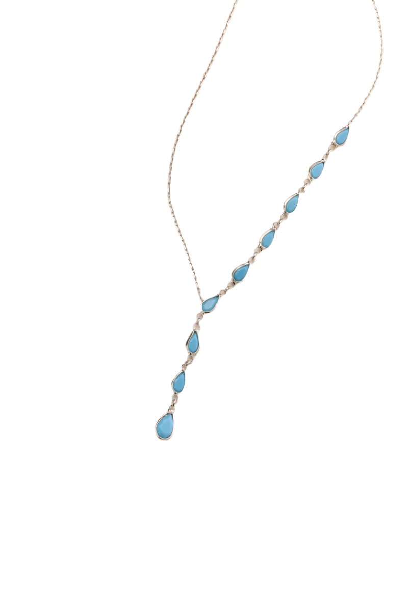 Nereze | Drop Turquoise Stones Strained Model Necklace - TryAladdin