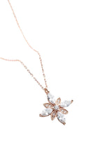 Nereze | Hope Flower Necklace with White Zircon Stones - TryAladdin