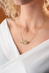 Nereze | Personalized Red Heart Detailed Necklace - TryAladdin