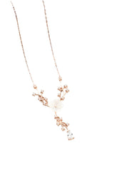 Nereze | Rose Plated Magnolia Blossom Ivy Necklace - TryAladdin