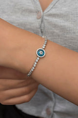 Nereze | Rhodium Nazar Evil Eye Waterway Bracelet - TryAladdin