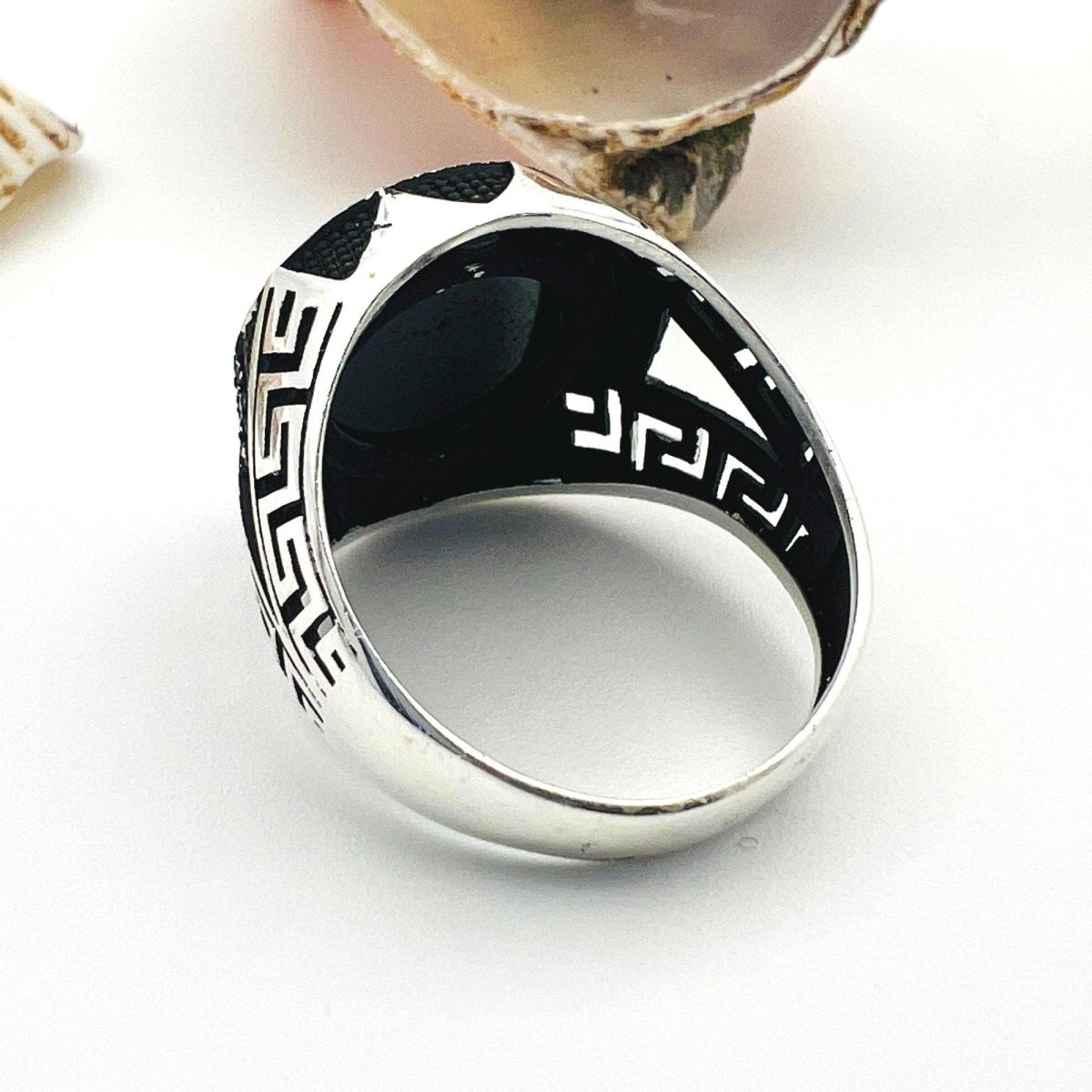 Onyx Men's Silver Ring - TryAladdin