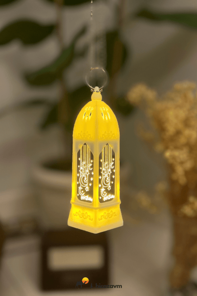 Oval Ramadan Decorative Lantern (White) - TryAladdin