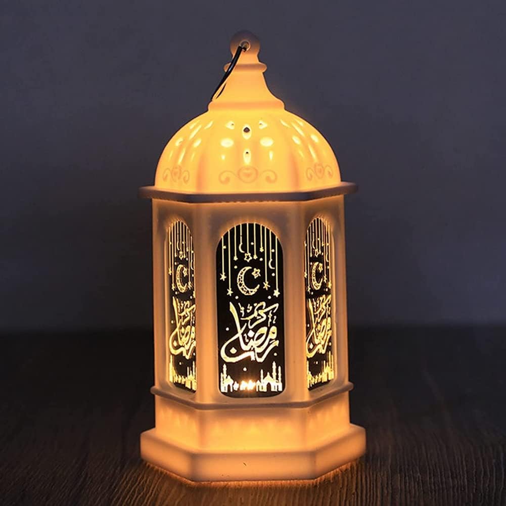 Oval Ramadan Decorative Lantern with Ceiling Shades (White) - TryAladdin