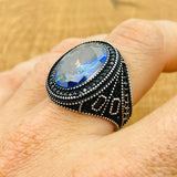 Oval Tanzanite Silver Ring - TryAladdin