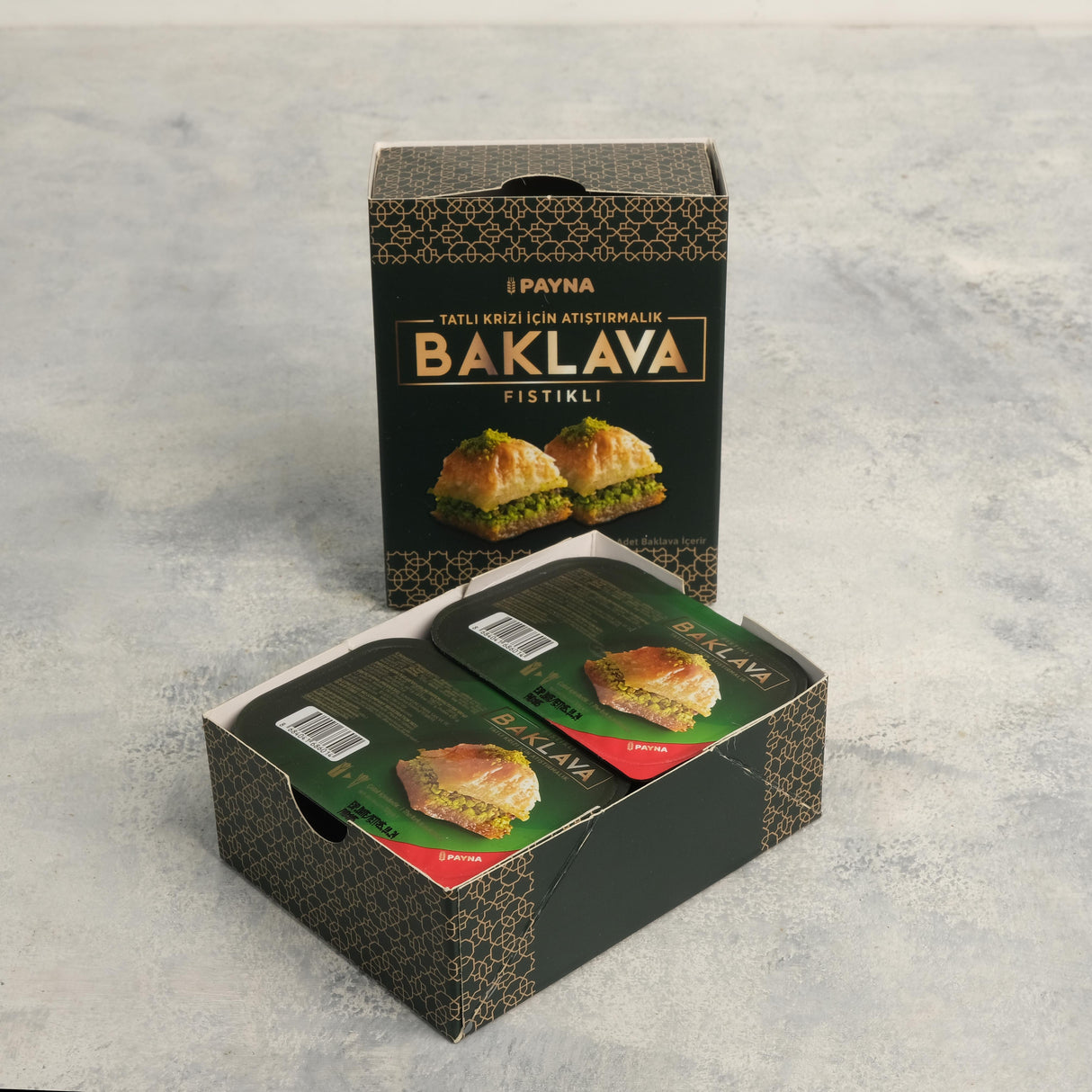 Payna | Pistacho Baklava Box - 2 Single Serve Slices (Bundle of 5 Boxes) - TryAladdin