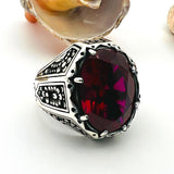 Red Zircon Stone Men's Ring - TryAladdin