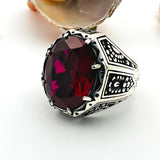 Red Zircon Stone Men's Ring - TryAladdin