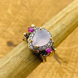 Reversible Turquoise - Pink Quartz Ring - TryAladdin