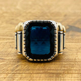 Sapphire Square Stone Men's Ring - TryAladdin