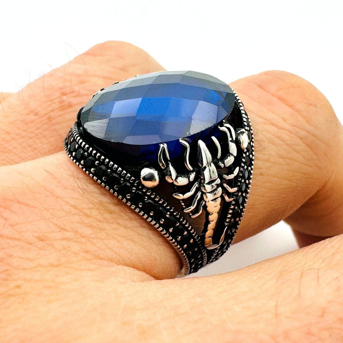 Scorpion Detailed Silver Men's Ring - TryAladdin