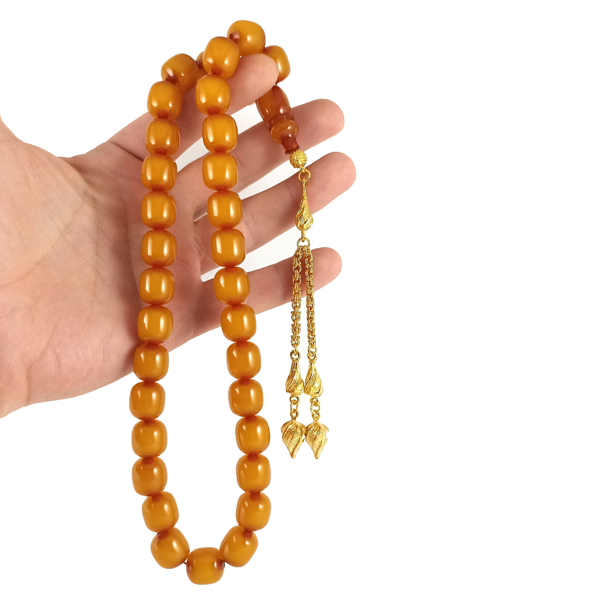 Selderesi | Big Capsul Cute Amber Tasbih with Yellow Tassel - TryAladdin