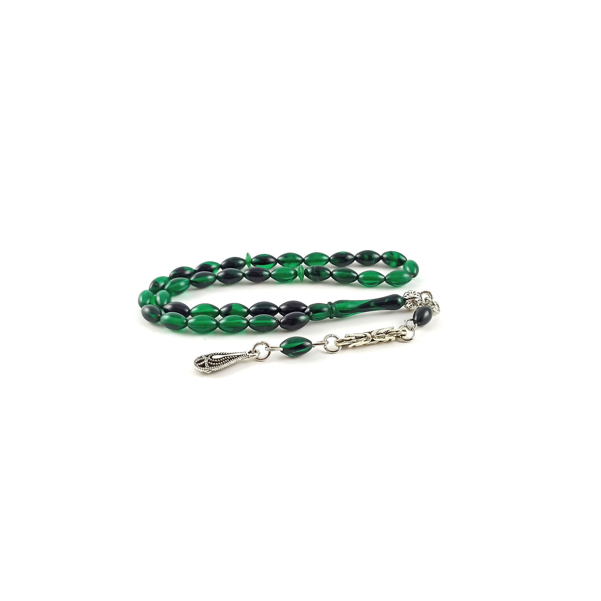 Selderesi | Mini Size Fire Amber Tasbih with Greenish Black beads - TryAladdin