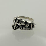 Sleek Men's Motorcycle Silver Ring - TryAladdin