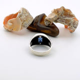 Square Blue Sapphire Silver Ring - TryAladdin